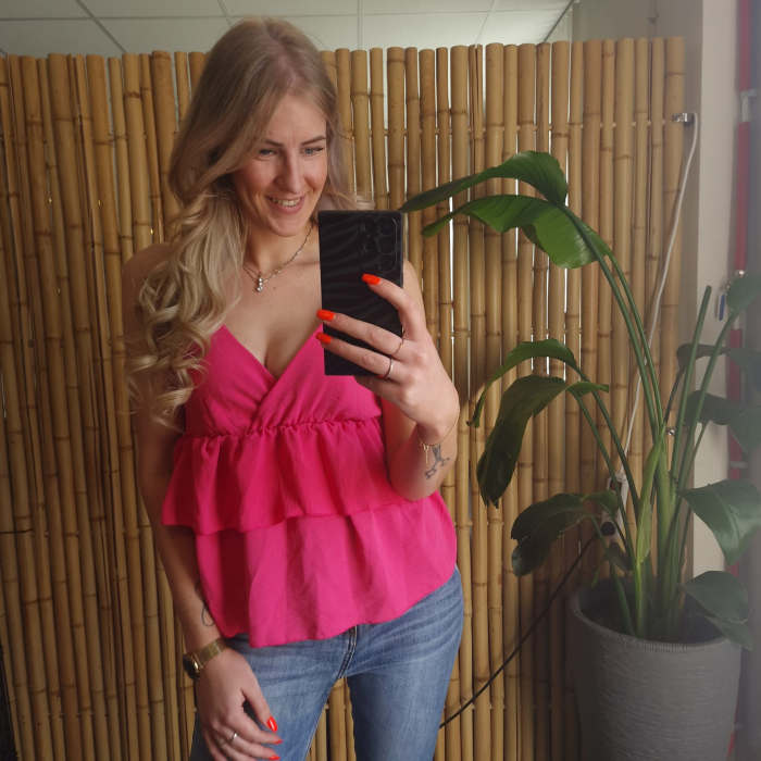 Ruffle top kim roze